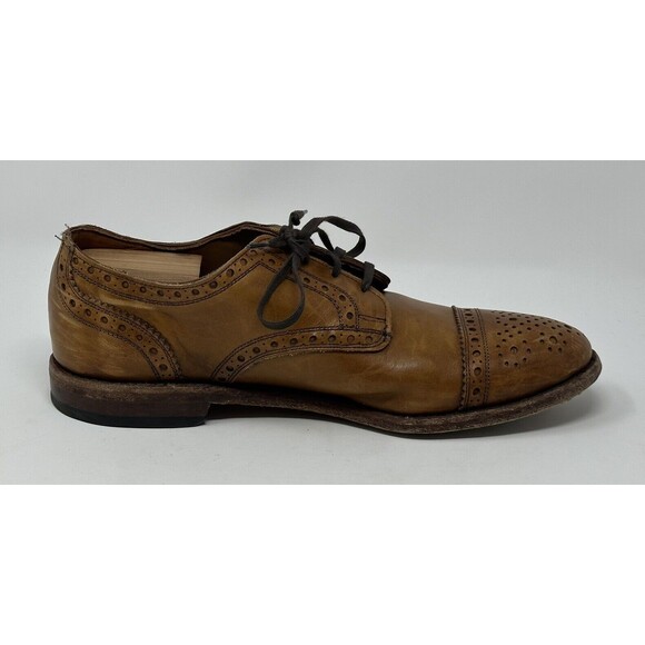 Allen Edmonds Rogue Brown Leather Cap Toe Brogue Oxford Dress Shoes Mens 9.5 D - Picture 8 of 12